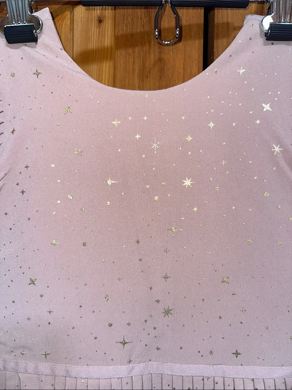 Hanna Andersson Light Pink Star-Print Pleated Party Dress